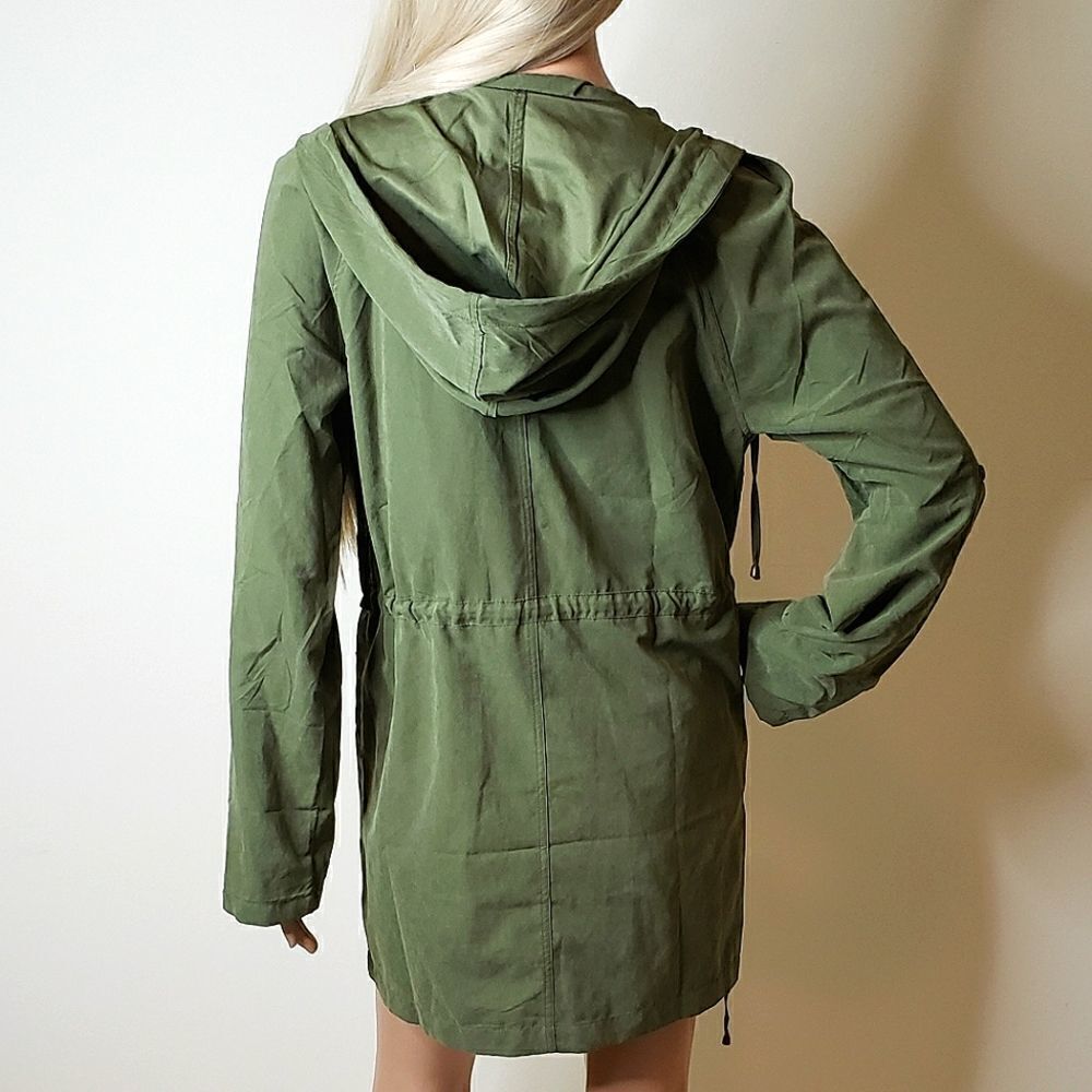 Love Tree Open Front Hooded Drawstring Waist Jacket - Picture 6 of 11